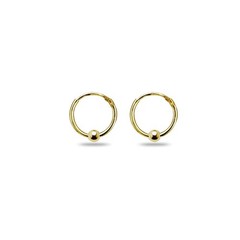 Gold Flash Sterling Silver Ball Bead Small Endless 10mm Yellow
