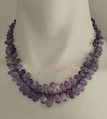 Amethyst Necklace, mulitple stones, 16 inches long. 