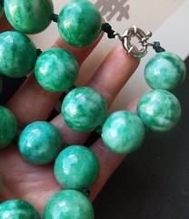 Large 16mm/18mm/20mm green jade stone Beads Necklace,bracelet,man woman jewelry