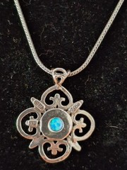 NWT SHABLOOL Sterling Silver OPAL Pendant NECKLACE Didae Israel 18″ CHAIN