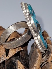 White Water Turquoise- Adjustable cluster ring – SS 925 – handmade