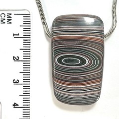 DVH Michigan Orange Joose Jeep Fordite Bead Pendant 38x22x12mm (6610)