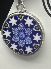 Murano Glass Pendant Necklace 20mm Handmade Venetian Jewelry Gift (MZ-53)