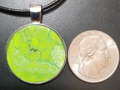 Handcrafted Acrylic Paint & Resin Pendant Faux Leather Adjustable Lobster Clasp