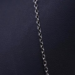 18″ 2mm, vintage Sterling 925 silver circle chain necklace