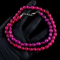 Superb Top Grade 187.Cts Very Fantastic Ruby Beaded Necklace Jewelry RK 18 E727