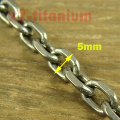Pure Titanium 30 inch Anchor chain 5mm width necklace anti-allergy XH399
