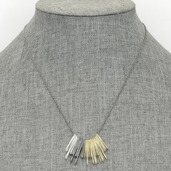 Retired Silpada Sterling Silver & Brass LET’S HANG OUT Fringe Necklace N3032