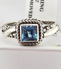 Sarda Forever Intertwined Ring in Swiss Blue Topaz Sz 8 #11