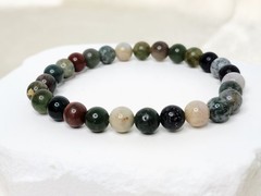 Natural Agate Gemstone Round Beads Chakra Healing Bracelet