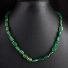 189.00 Cts Most Brilliant Green Onyx Beaded Best Necklace Jewelry RK 47 E697