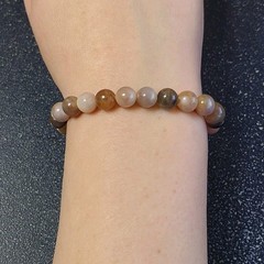 Handmade Peach Moonstone Sacred Soothing Energy Stretch Bracelet 10 mm Beads