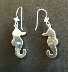 Handmade Crystal/Sterling Silver Dangle Earrings – SEAHORSES