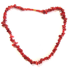 Red Coral Branch Bead Necklace 10mm 18 inch