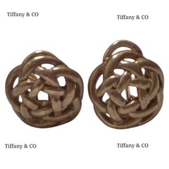 Tiffany & Co. Vintage Sterling Silver Weave Knot Earrings