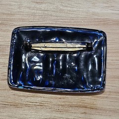 Egyptian Pharaohs & Symbols Ginbari Style Brooch Blue and Gold