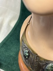 Dramatic Brutal Brass & Stone Collar Necklace Artist Made No Mark