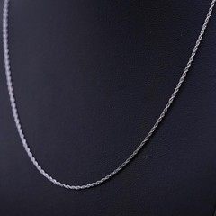 16+2” 1mm, vintage Baroni sterling silver 925 circle chain necklace