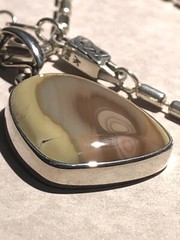 Sterling Pendant, 22 x 20mm Imperial Jasper, 16.5” Chain, AK Clasp Konder #302