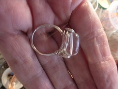 Crystal Quartz Gemstone Wire Wrap Silver Ring, Custom Sizing, Health Jewelry