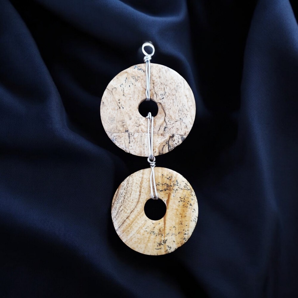 Hand Wrapped Jasper Donut Pendant