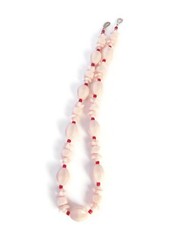 Light Pink Floral Czech Glass Bead Necklace, Handmade with Vintage Beads