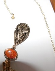 Signed Barse Thai Jewelry Necklace Removable Reversible Pendant Turquoise Coral
