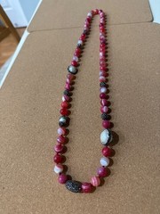 Handmade Turkish necklace with pink coral stone beads