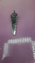 Artisan Crafted White Buffalo, Royston Turquoise Feather Pendant Sterling Silver