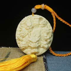 Chinese Nine Dragon Car Hanging Pendant Natural Nut Hand Sculpture Amulet