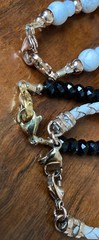 3 Baby Glass Beads Bracelets Geode Druzy Agate Crystal Pendant Zen Leather