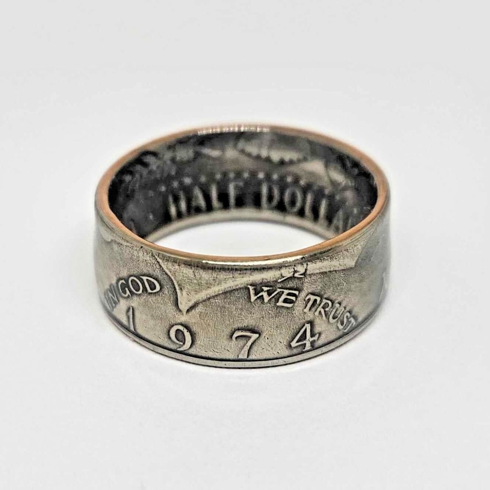 «Sealed» 1974 US JFK KENNEDY HALF DOLLAR coin ring sizes 8-15