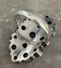 Sterling Silver 925 NB Nicky Butler Amethyst Garnet Pearl Ring EUC 8.25