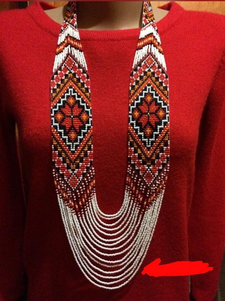 Handmade Seed Bead Necklace American Style Good Necklace Boho Beaded Necklace