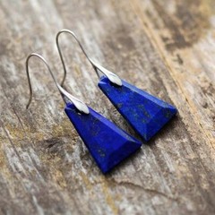 Lapis Lazuli Crystal Gemstone Healing Earrings Reiki Energy Protection Gifts