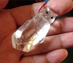 Clear Quartz OWL on Quartz Point Pendant