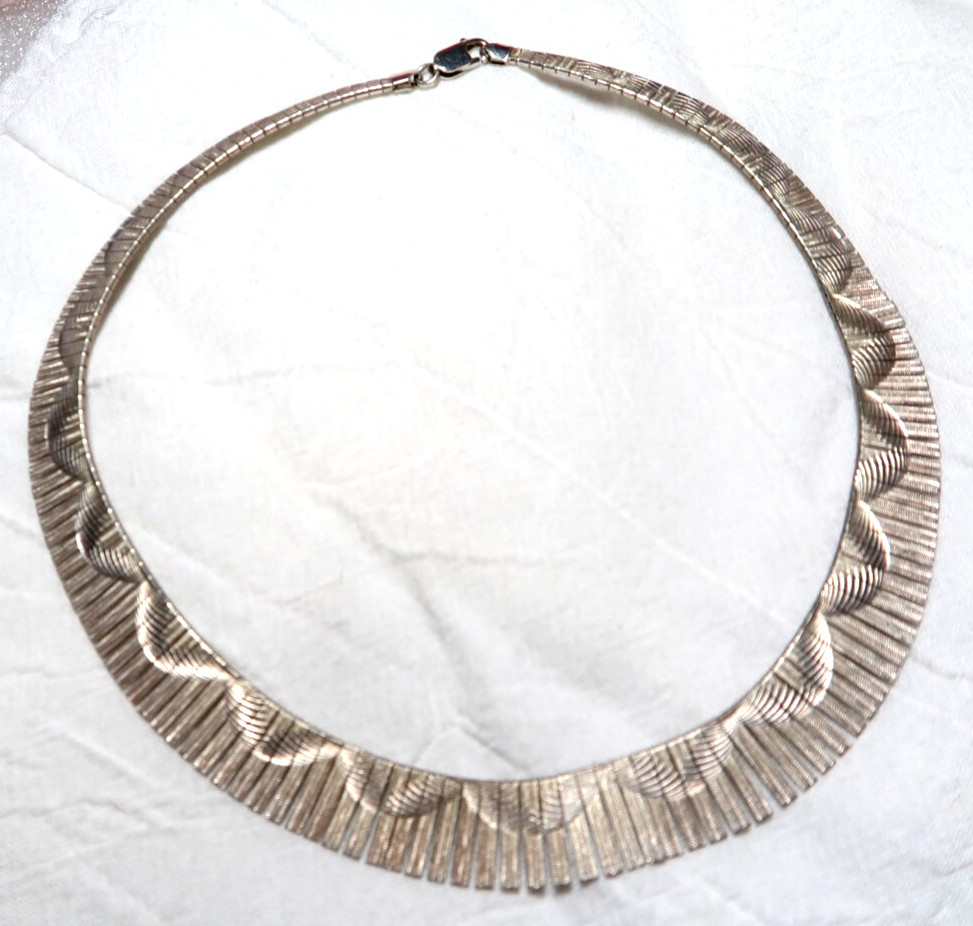 VINTAGE STUNNING STERLING SILVER BALL NECKLACE ~ 16» LONG ~ 925 ITALY MILOR