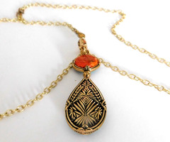 Signed Barse Thai Jewelry Necklace Removable Reversible Pendant Turquoise Coral