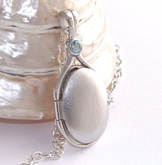 925 Sterling Silver 4 mm NaturalSkyBlue Topaz Locket H2O Just Add Water Mermaids