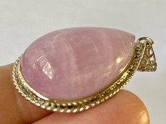 42mm»Precious Gems/AAAA»~ Lavender LILAC KUNZITE Sterling Silver Pendant I1402