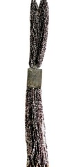 Purple Brown And Clear Seed Beads Multi Strand With Maze Pendant Long Necklace