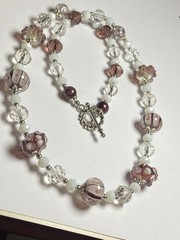 Artisan Handcrafted Art Deco Lampwork Glass Jewelry Purple Haze Necklace #3