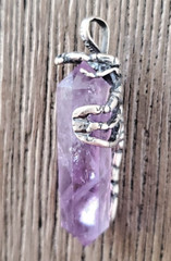 Sterling Silver Scorpion clutching Amethyst crystal Custom made Pendant