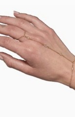 Crystal Hand Chain, 18k gold plated chain with cubic zirconia crystals