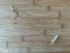 New! White Topaz & Sterling Silver Bar Necklace Handmade 16 1/2-17 3/4 in. -N250