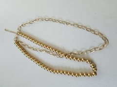 Hardwear Stainless Steel gold Beaded And Paperclip Layered Necklace designer