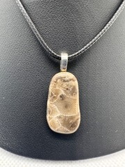 Petoskey stone pendant, hand crafted, Michigan made product