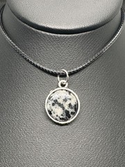 Yooperlite inlay pendant with rope necklace, Ultra Violet Reactive