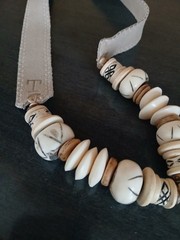 Twig & Twine Horse Hair Sea Glass Bead Tassel Necklace Suede Handmade Boho