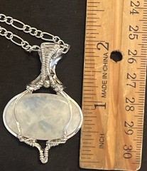 Rainbow Moonstone ~ Handmade 925 Sterling Silver wire wrapped pendant 9n